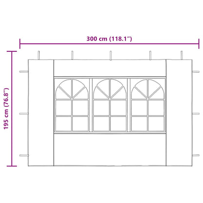 Parete per Tendostruttura in PE  2pz con Finestra Bianco - homemem39