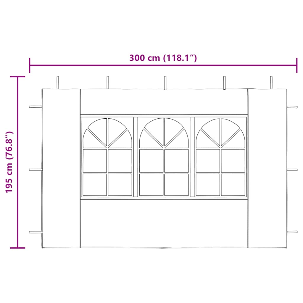 Parete per Tendostruttura in PE  2pz con Finestra Bianco | homemem39