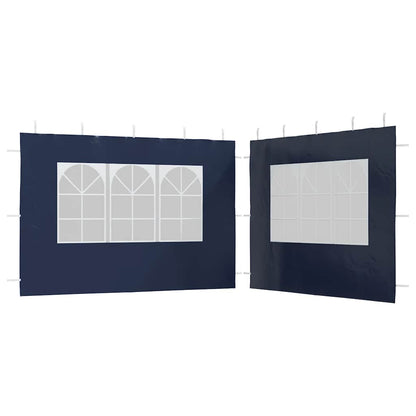 Parete per Tendostruttura 2 pz con Finestra in PE Blu