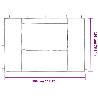 Parete per Tendostruttura 2 pz con Finestra in PE Blu