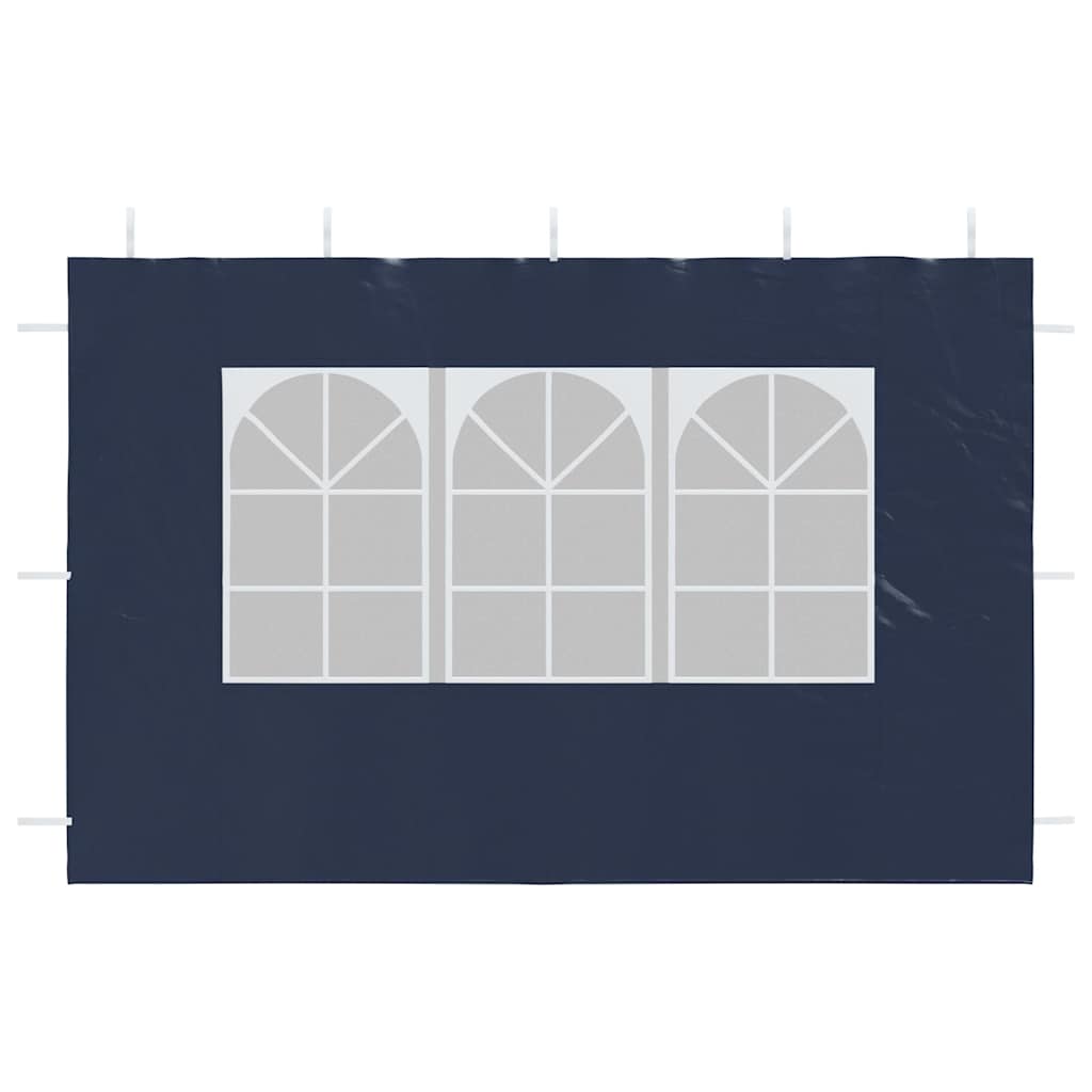 Parete per Tendostruttura 2 pz con Finestra in PE Blu - homemem39