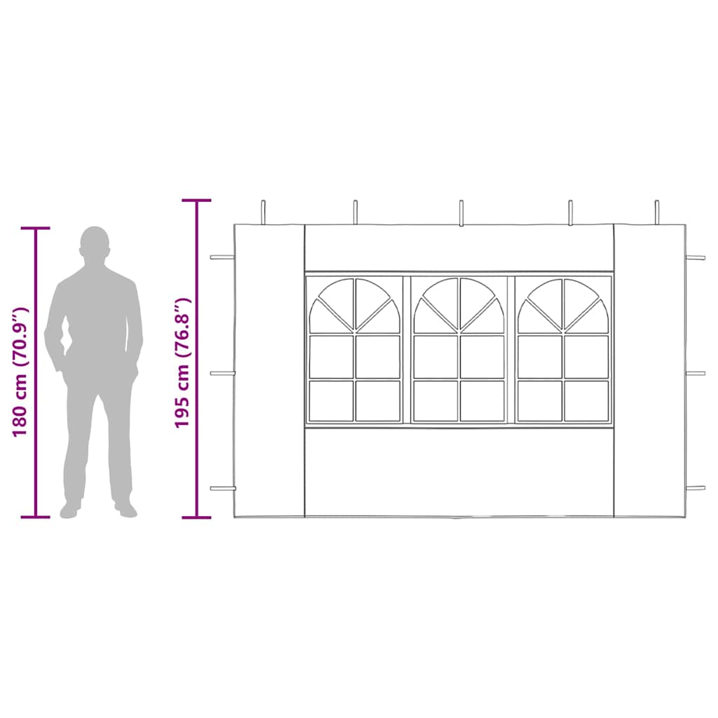 Parete per Tendostruttura 2 pz con Finestra in PE Blu - homemem39