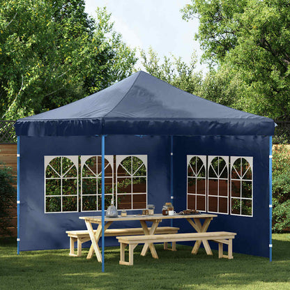 Parete per Tendostruttura 2 pz con Finestra in PE Blu