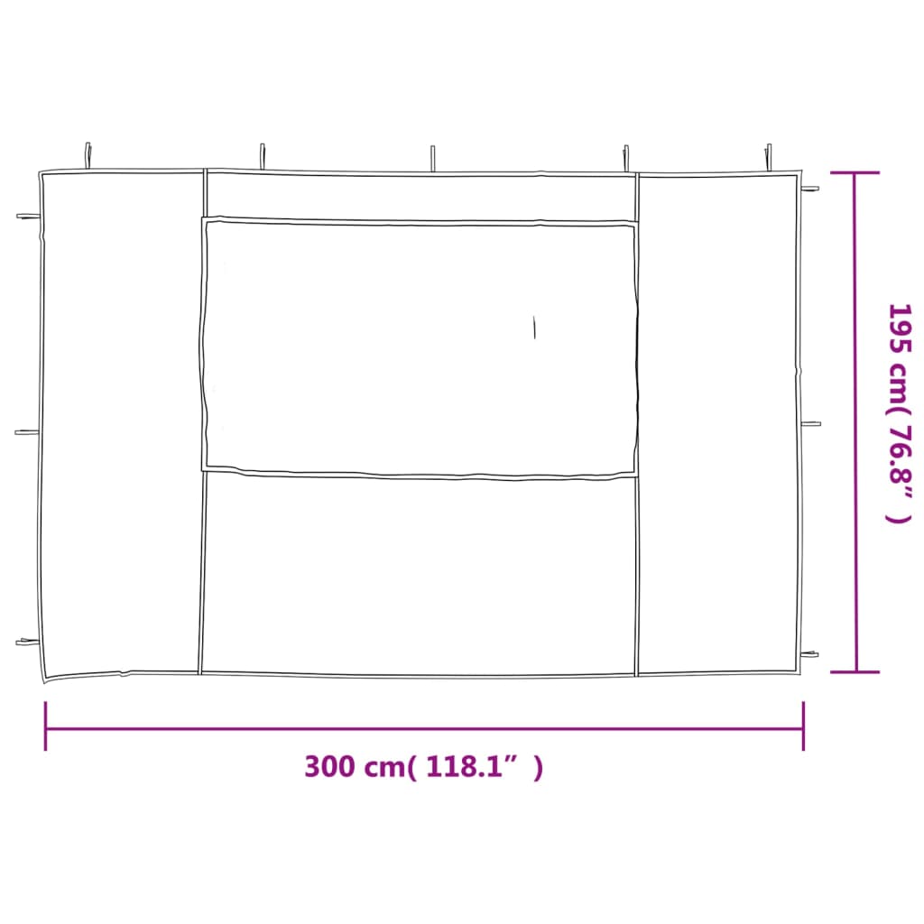 Parete per Tendostruttura in PE  2pz con Finestra Antracite