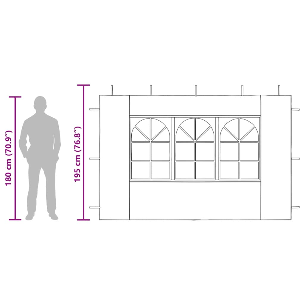 Parete per Tendostruttura in PE  2pz con Finestra Antracite - homemem39