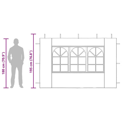 Parete per Tendostruttura in PE  2pz con Finestra Antracite - homemem39