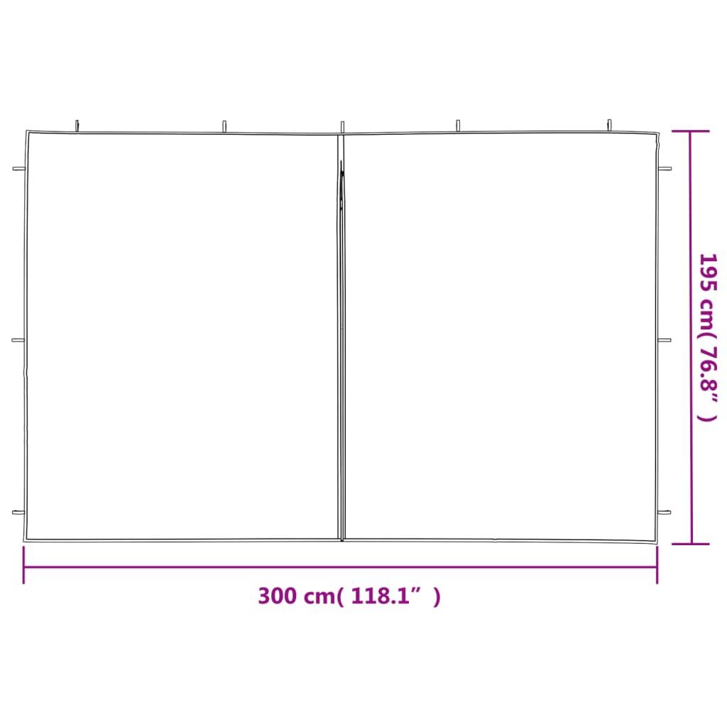 Parete per Tendostruttura in PE  2 pz con Cerniera Antracite