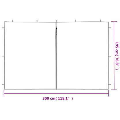 Parete per Tendostruttura in PE  2 pz con Cerniera Antracite