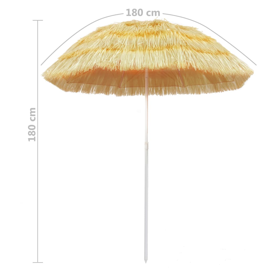 Ombrellone da Spiaggia Naturale 180 cm in Stile Hawaiano - homemem39