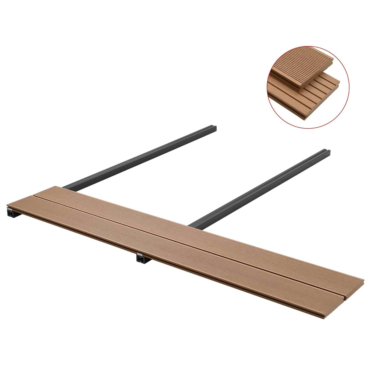 Pavimento da Deck 6 pcs Teak riciclato WPC | homemem39