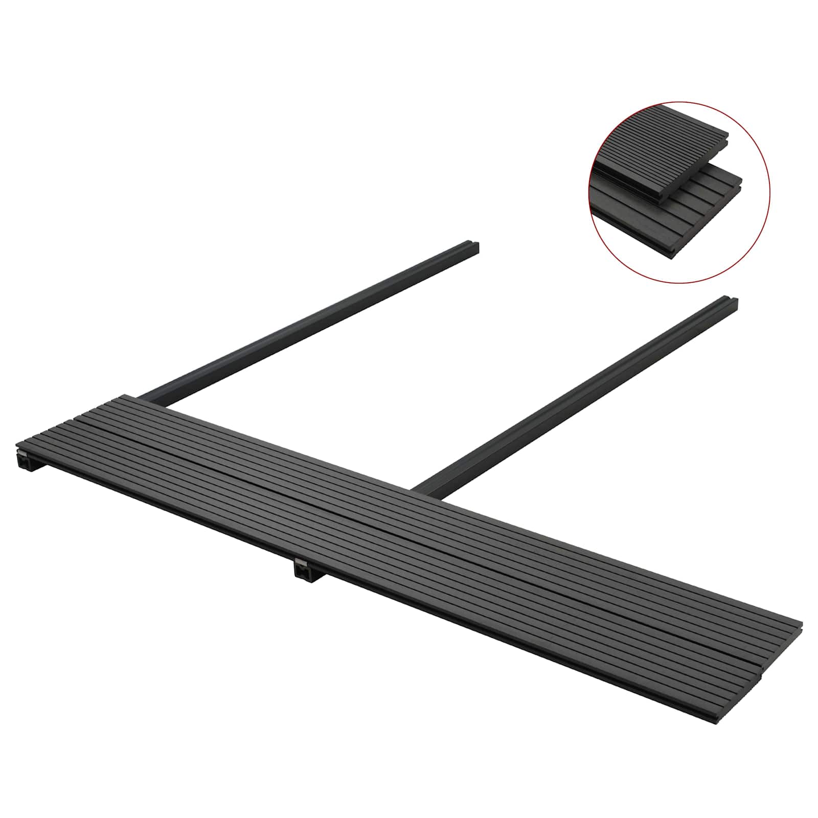 Pavimento da Deck 4 pcs Nero WPC | homemem39