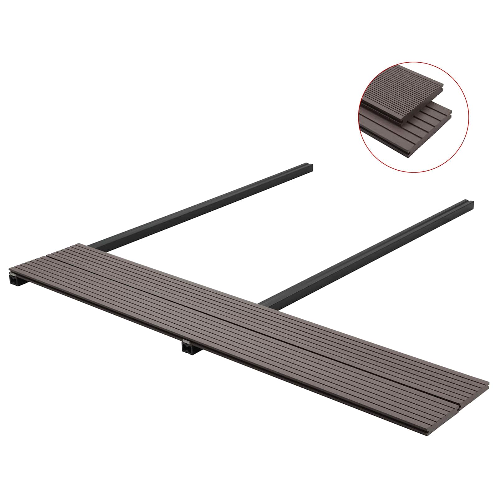 Pavimento da Deck 4 pcs Marrone Scuro WPC | homemem39