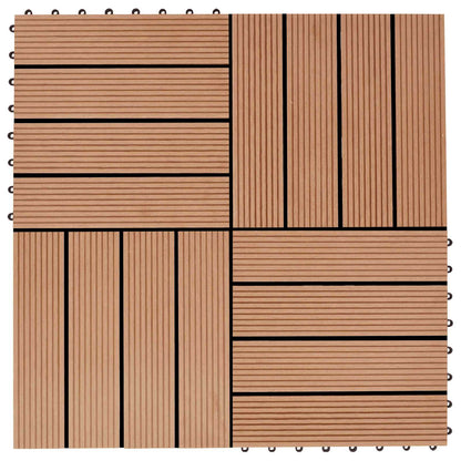 Piastrella per Decking 11 pcs Teak riciclato 30 x 30 cm WPC | homemem39