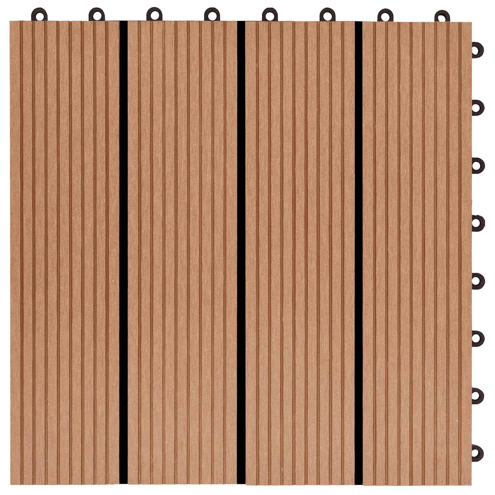 Piastrella per Decking 11 pcs Teak riciclato 30 x 30 cm WPC | homemem39