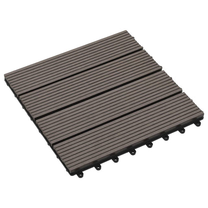 Piastrelle per Decking in WPC 11 pz 30x30cm 1mq Marrone Scuro - homemem39