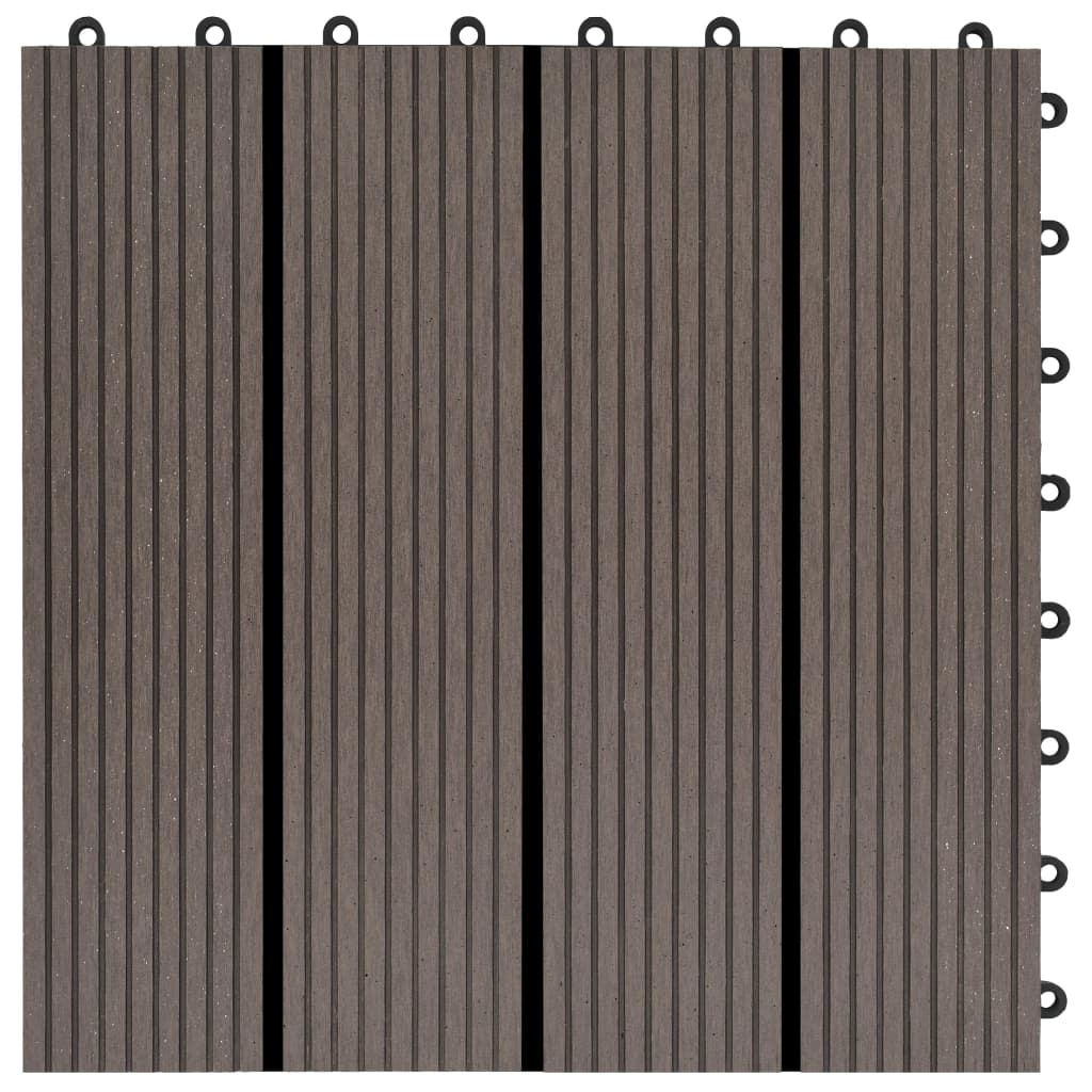 Piastrelle per Decking in WPC 11 pz 30x30cm 1mq Marrone Scuro - homemem39