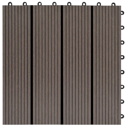 Piastrelle per Decking in WPC 11 pz 30x30cm 1mq Marrone Scuro - homemem39