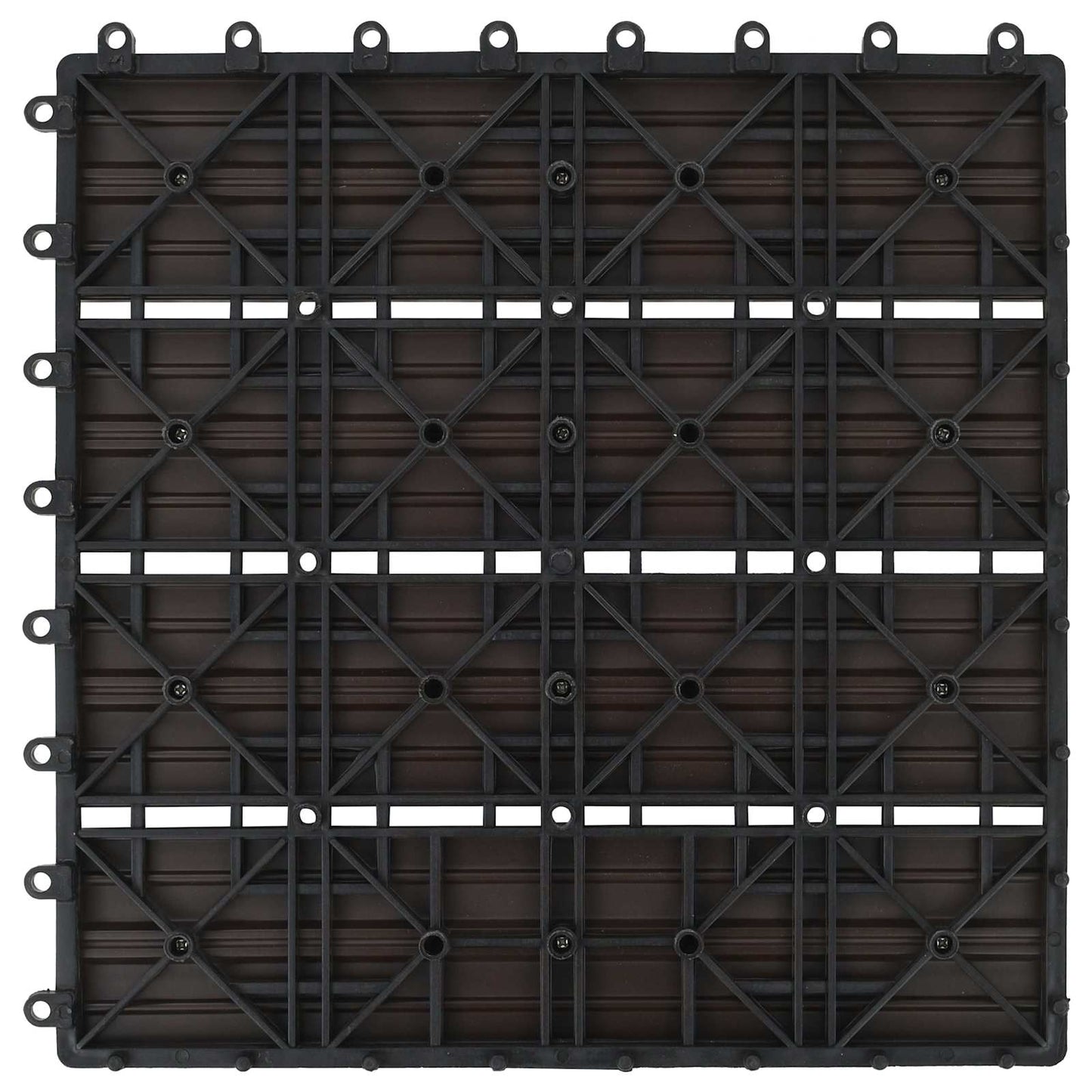 Piastrella per Decking 11 pcs Marrone Scuro 30 x 30 cm WPC
