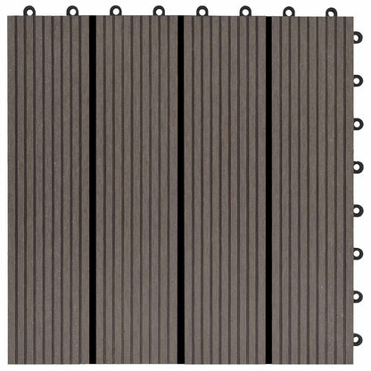 Piastrella per Decking 11 pcs Marrone Scuro 30 x 30 cm WPC