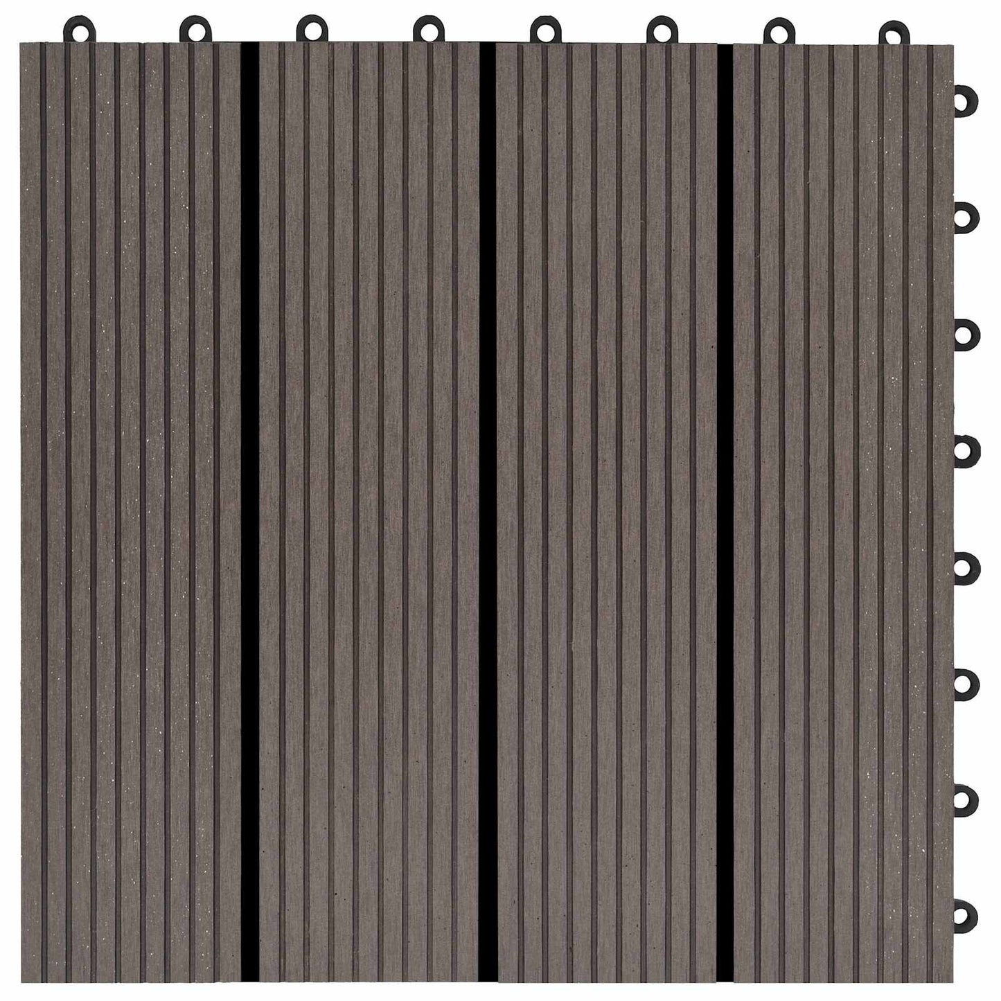Piastrella per Decking 11 pcs Marrone Scuro 30 x 30 cm WPC