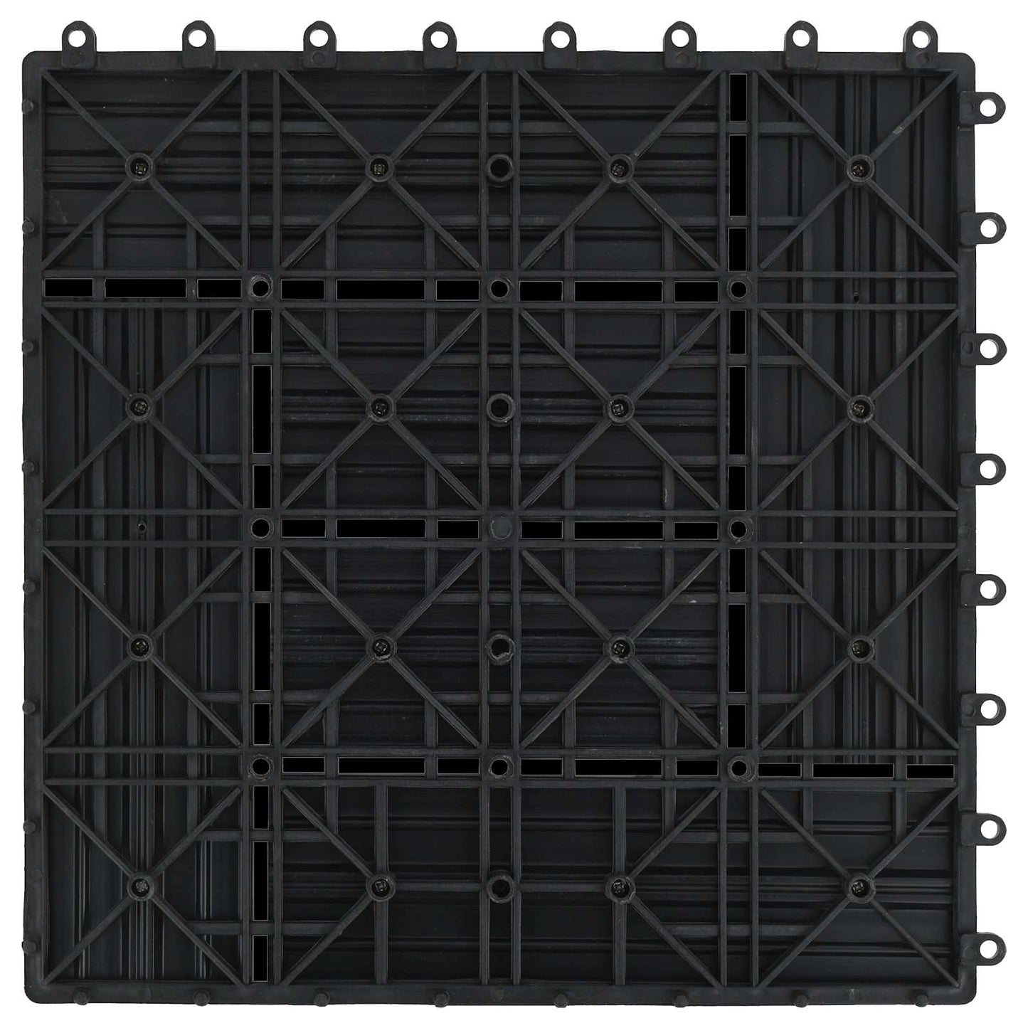 Piastrella per Decking 11 pcs Nero 30 x 30 cm WPC