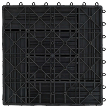 Piastrella per Decking 11 pcs Nero 30 x 30 cm WPC