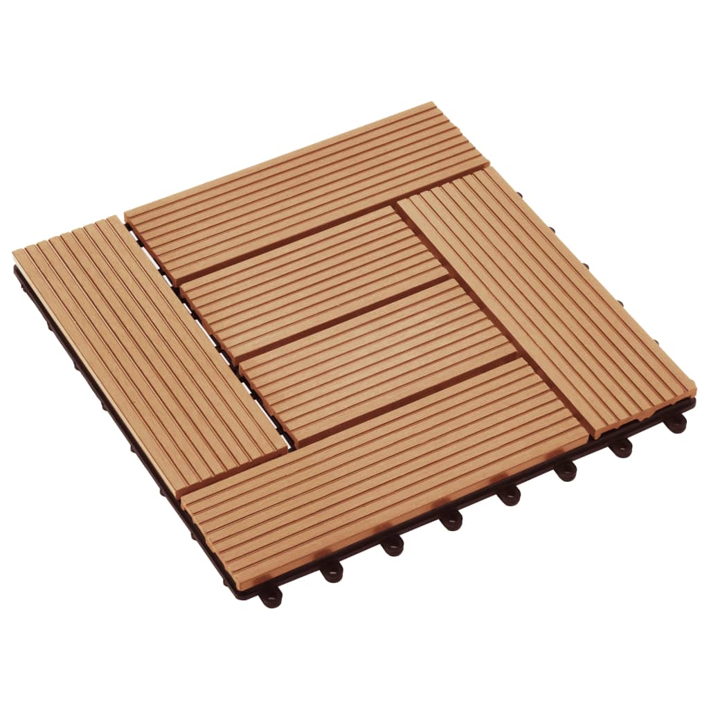 Piastrelle per Decking in WPC 11 pz 30x30cm 1mq Colore Teak - homemem39