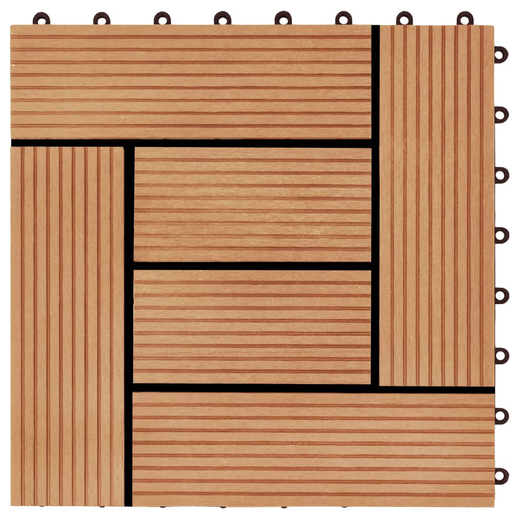 Piastrelle per Decking in WPC 11 pz 30x30cm 1mq Colore Teak - homemem39