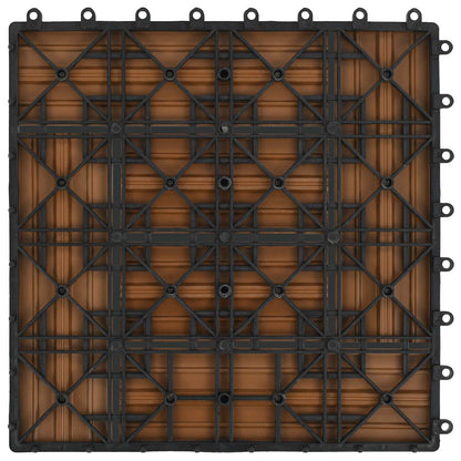 Piastrella per Decking 11 pcs Teak riciclato 30 x 30 cm WPC | homemem39