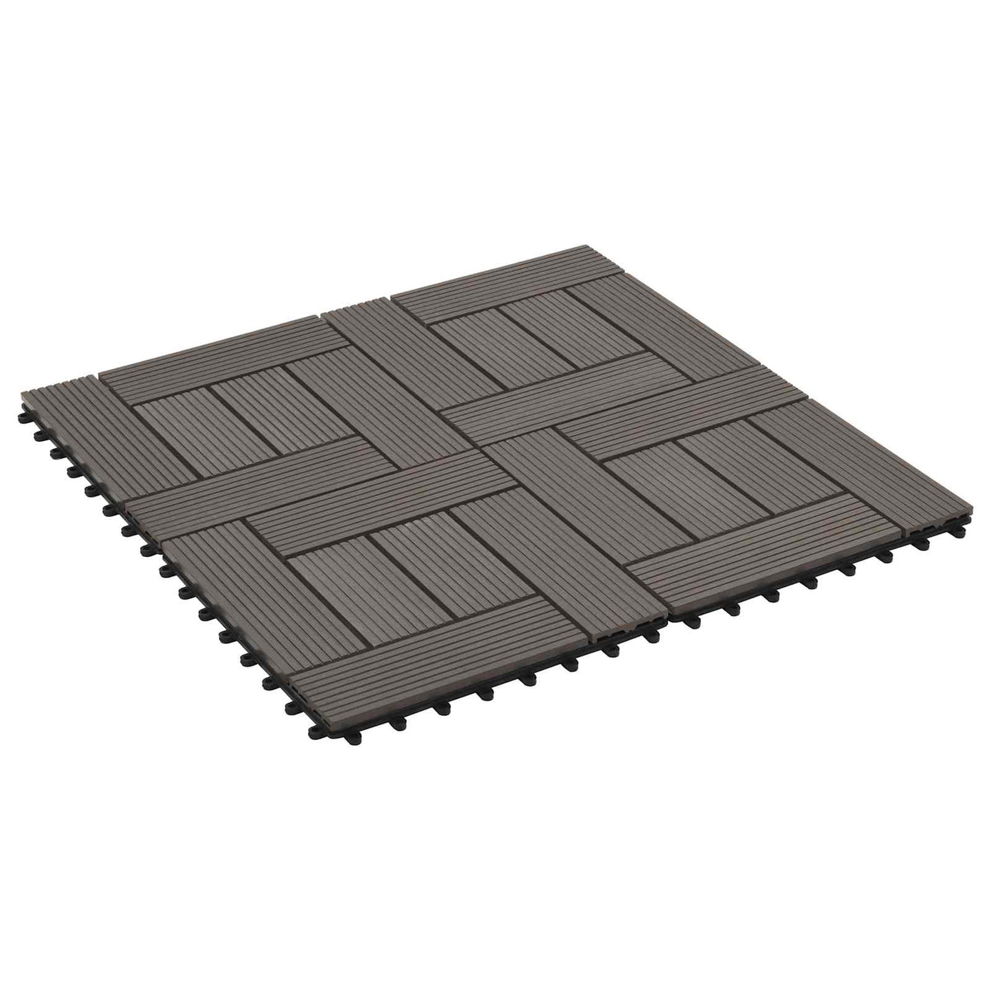 Piastrella per Decking 11 pcs Marrone Scuro 30 x 30 cm WPC | homemem39