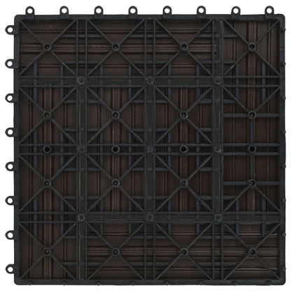 Piastrella per Decking 11 pcs Marrone Scuro 30 x 30 cm WPC | homemem39