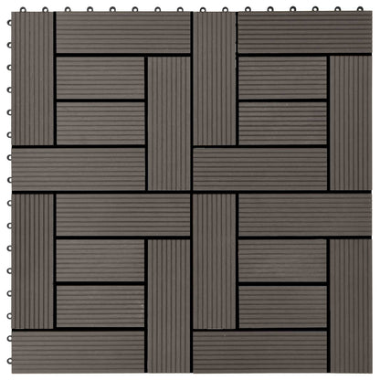 Piastrella per Decking 11 pcs Marrone Scuro 30 x 30 cm WPC | homemem39