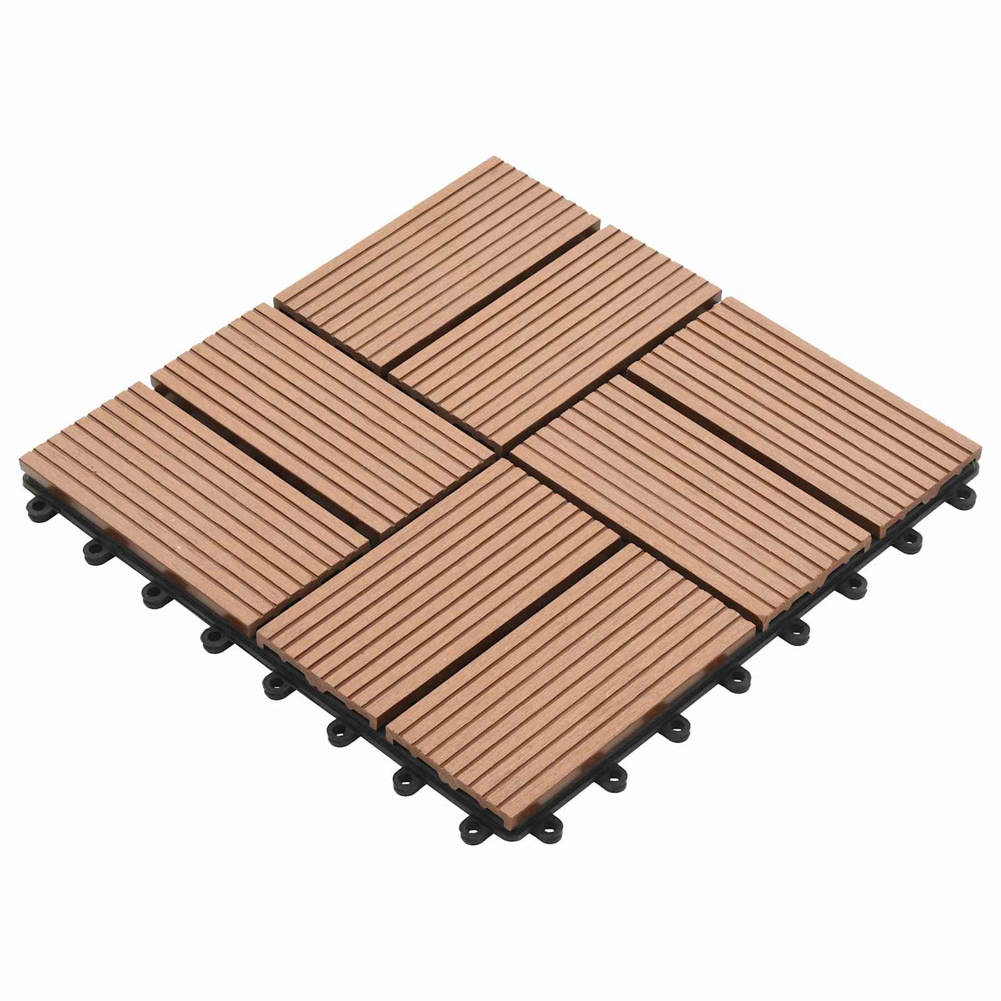 Piastrella per Decking 11 pcs Marrone 30 x 30 cm WPC | homemem39