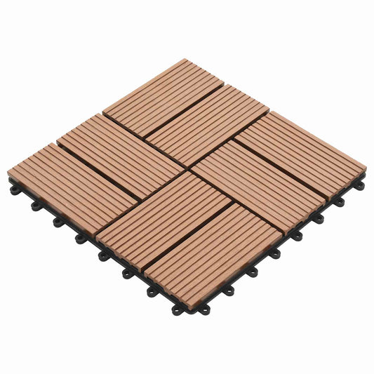 Piastrella per Decking 11 pcs Marrone 30 x 30 cm WPC | homemem39