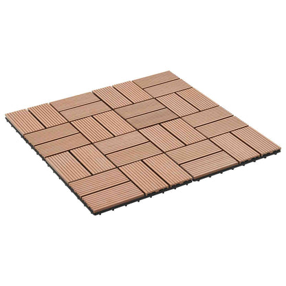Piastrella per Decking 11 pcs Marrone 30 x 30 cm WPC | homemem39