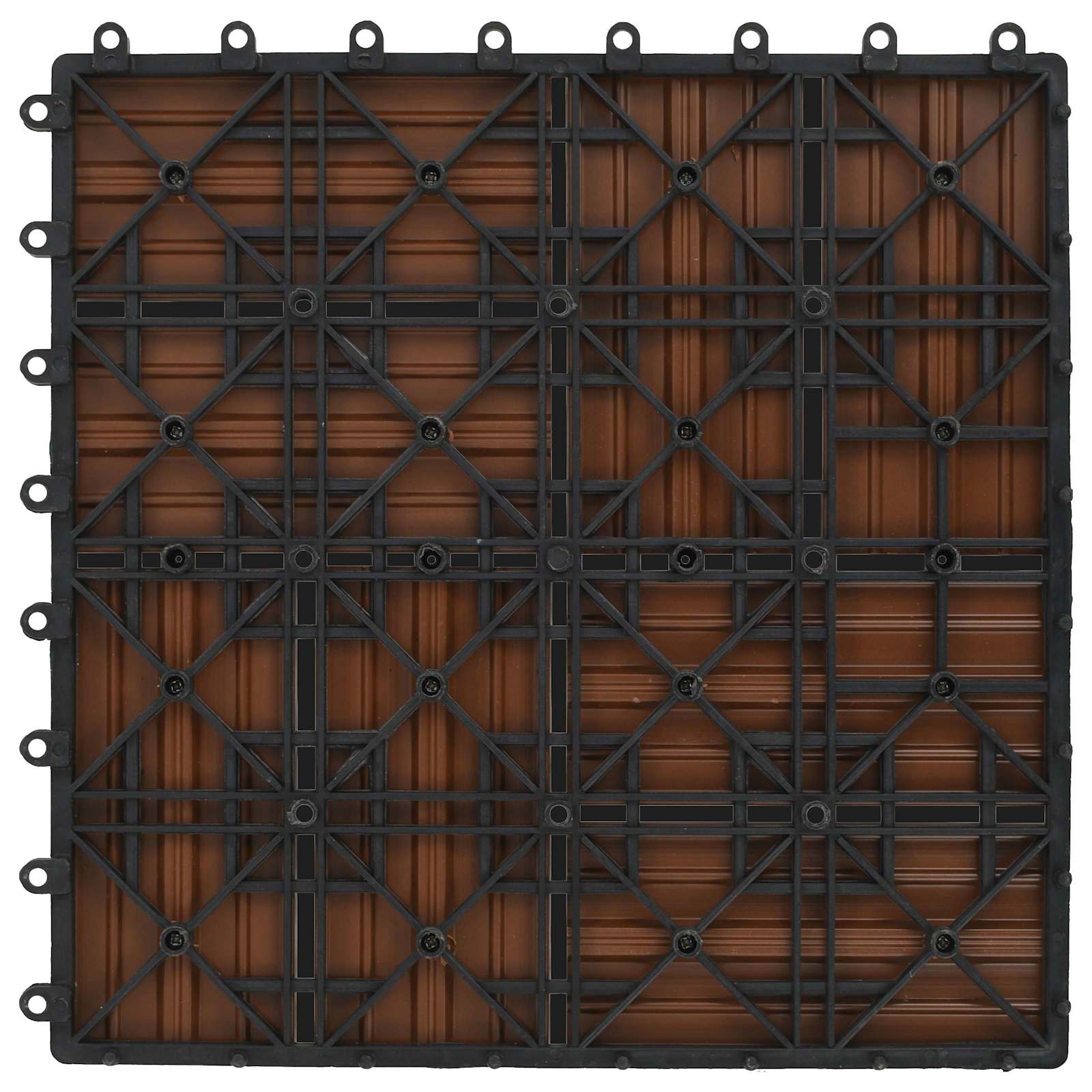 Piastrella per Decking 11 pcs Marrone 30 x 30 cm WPC | homemem39