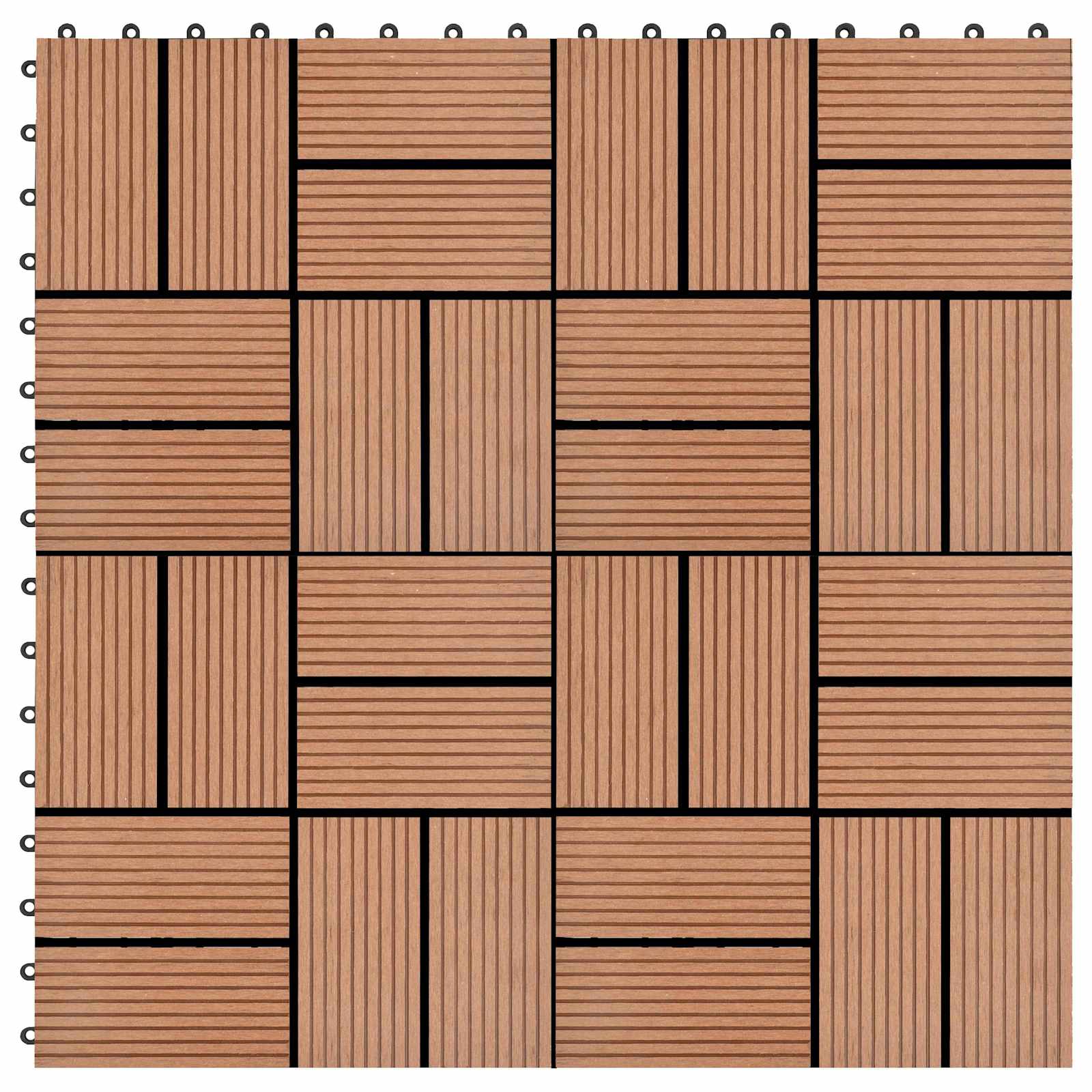 Piastrella per Decking 11 pcs Marrone 30 x 30 cm WPC | homemem39