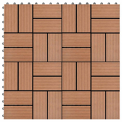 Piastrella per Decking 11 pcs Marrone 30 x 30 cm WPC | homemem39