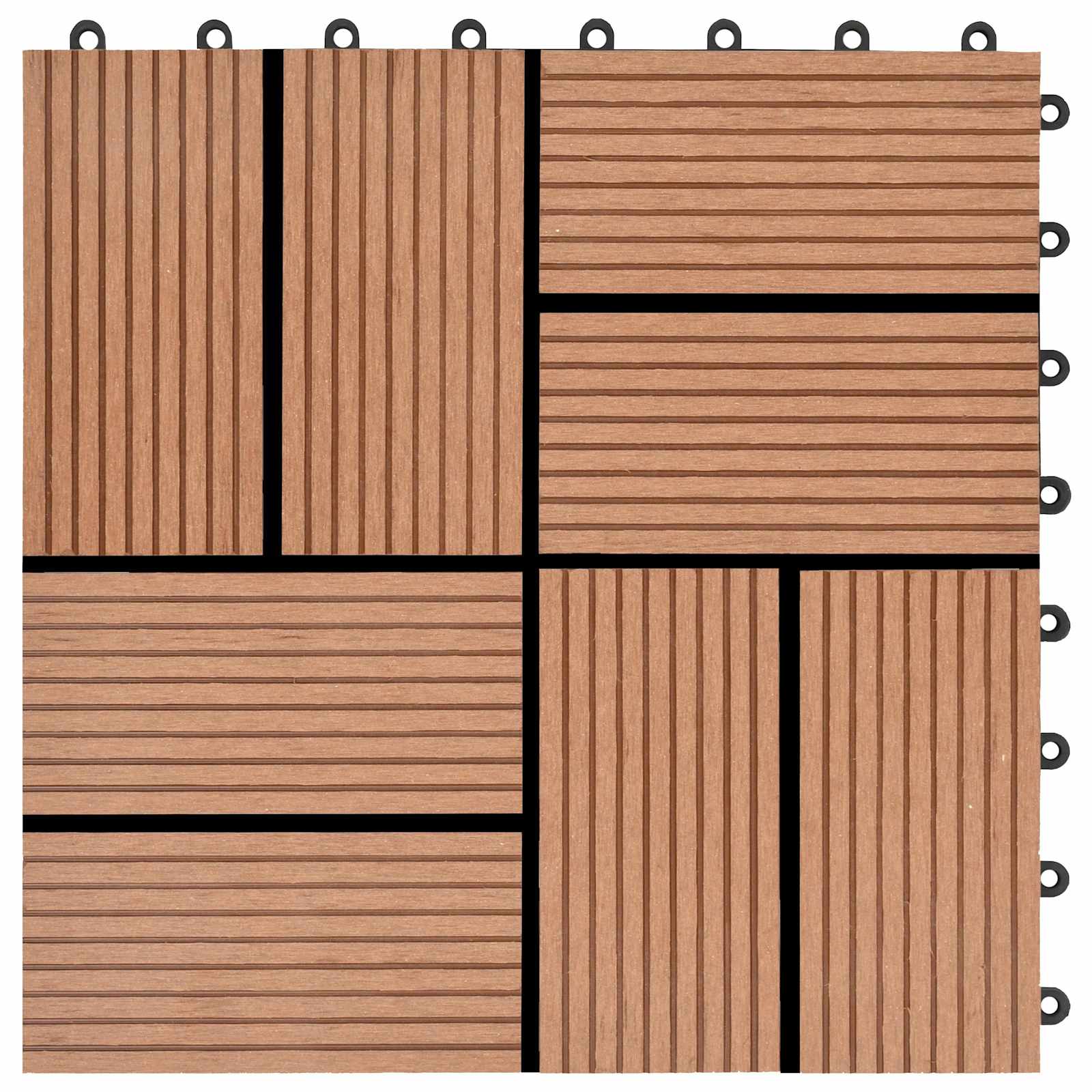 Piastrella per Decking 11 pcs Marrone 30 x 30 cm WPC | homemem39