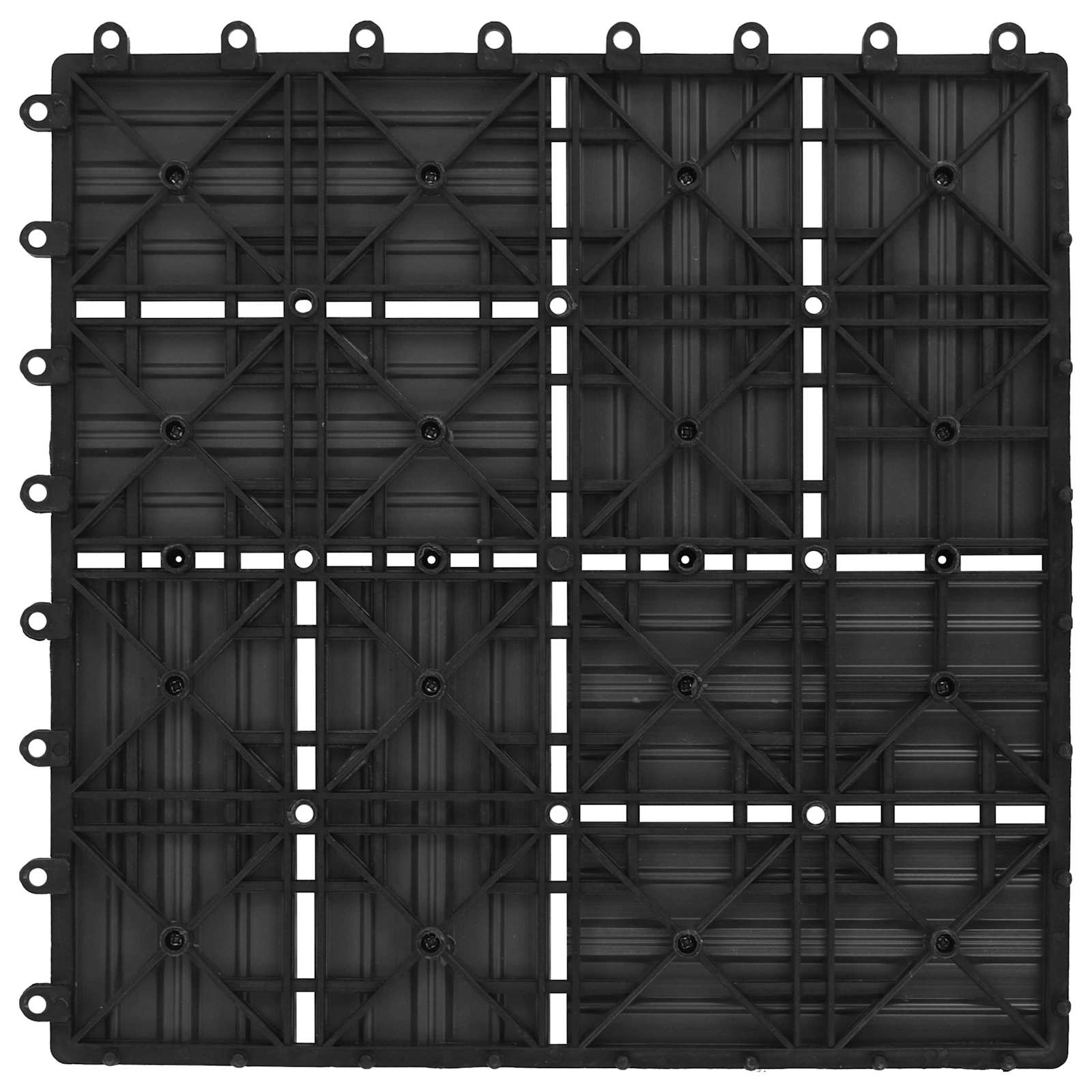 Piastrella per Decking 11 pcs Nero 30 x 30 cm WPC | homemem39