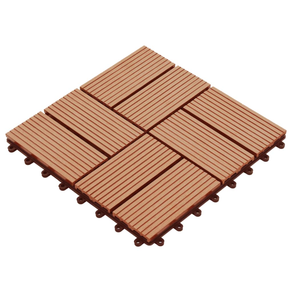 Piastrelle per Decking in WPC 11 pz 30x30cm 1mq Colore Teak - homemem39