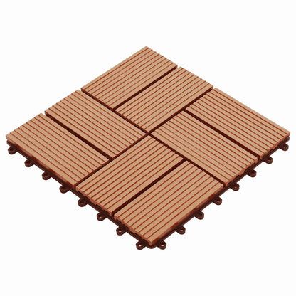 Piastrella per Decking 11 pcs Teak riciclato 30 x 30 cm WPC