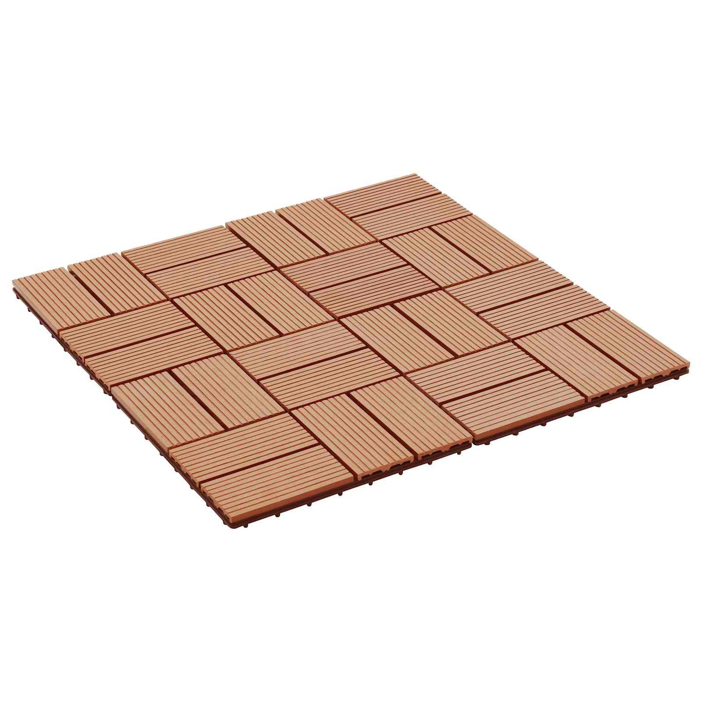 Piastrella per Decking 11 pcs Teak riciclato 30 x 30 cm WPC | homemem39
