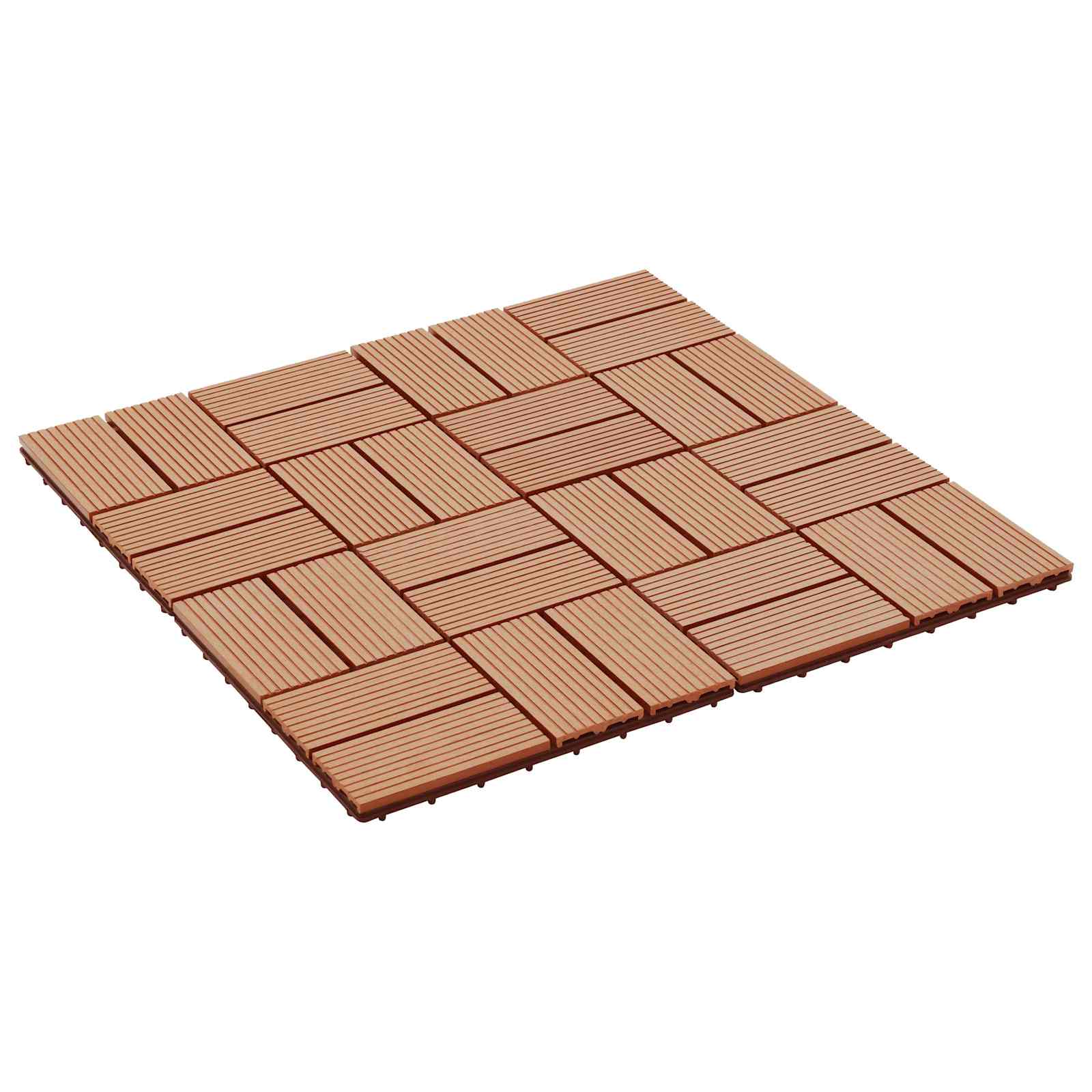 Piastrella per Decking 11 pcs Teak riciclato 30 x 30 cm WPC | homemem39