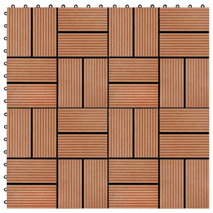 Piastrella per Decking 11 pcs Teak riciclato 30 x 30 cm WPC | homemem39
