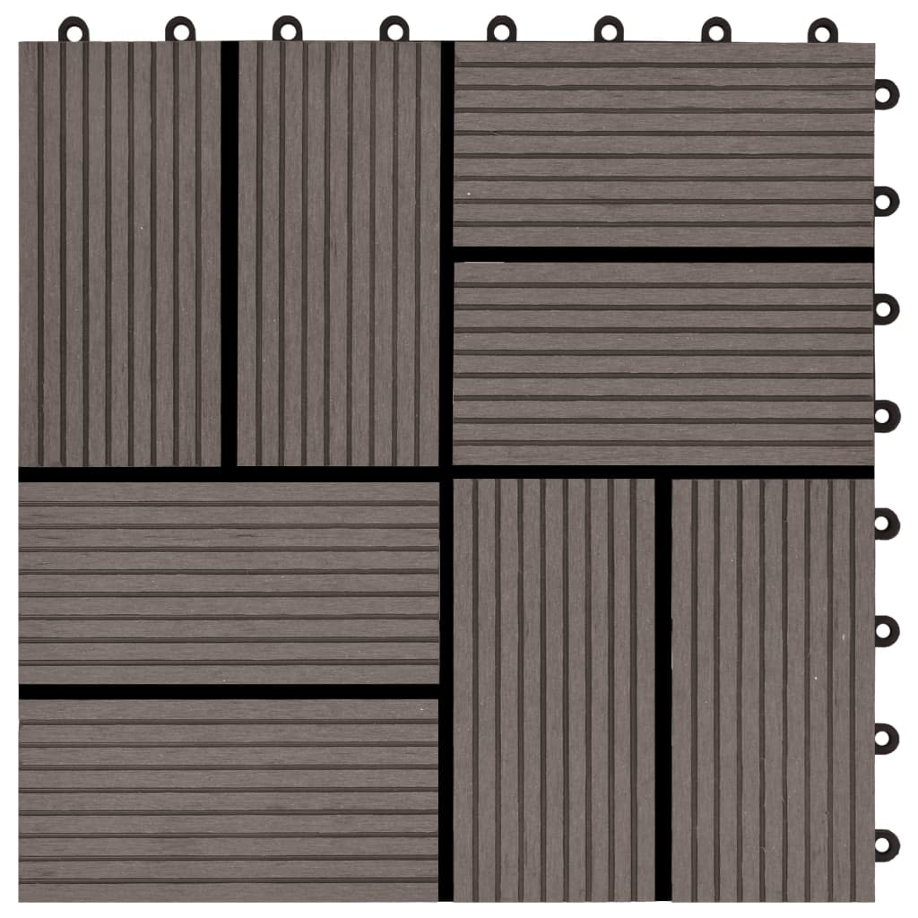 Piastrelle per Decking in WPC 11 pz 30x30cm 1mq Marrone Scuro - homemem39