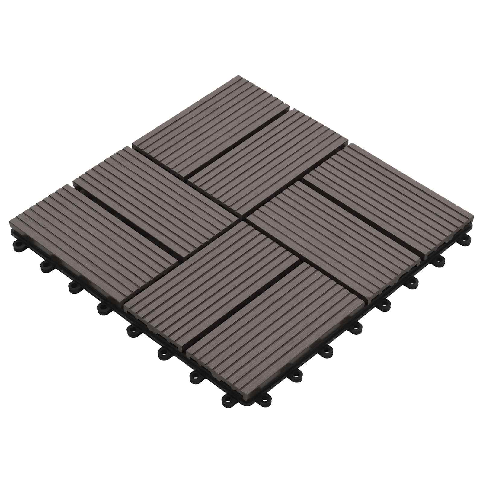 Piastrella per Decking 11 pcs Marrone Scuro 30 x 30 cm WPC | homemem39