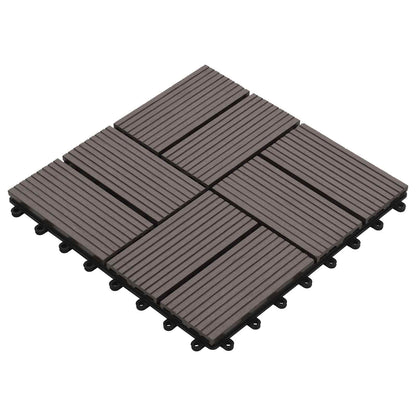Piastrella per Decking 11 pcs Marrone Scuro 30 x 30 cm WPC | homemem39