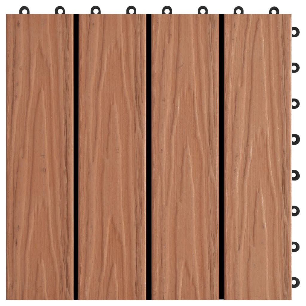 Piastrelle 11 pz Goffrature WPC 30x30 cm 1 mq Marrone Chiaro - homemem39