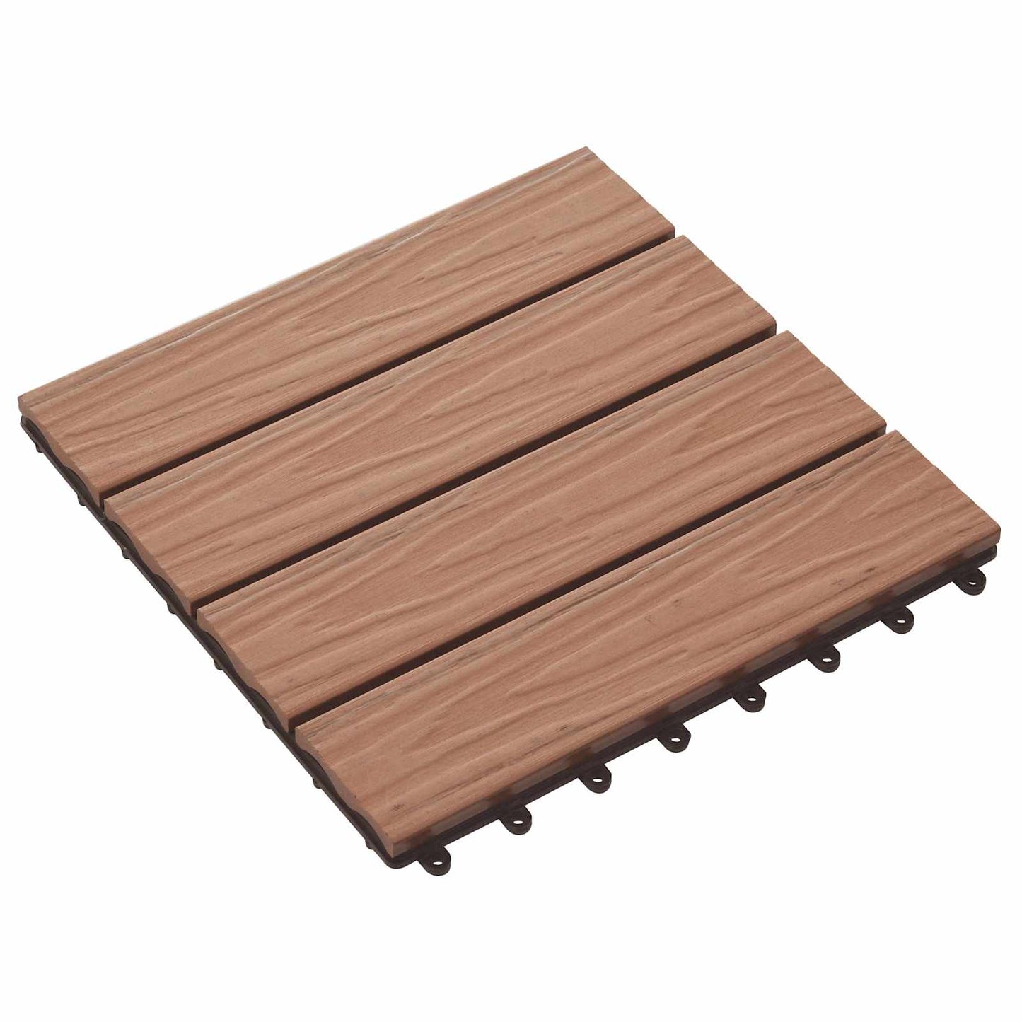 Piastrella per Decking 11 pcs Marrone Chiaro 30 x 30 cm WPC